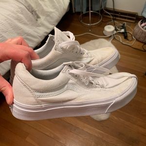 White lace up vans